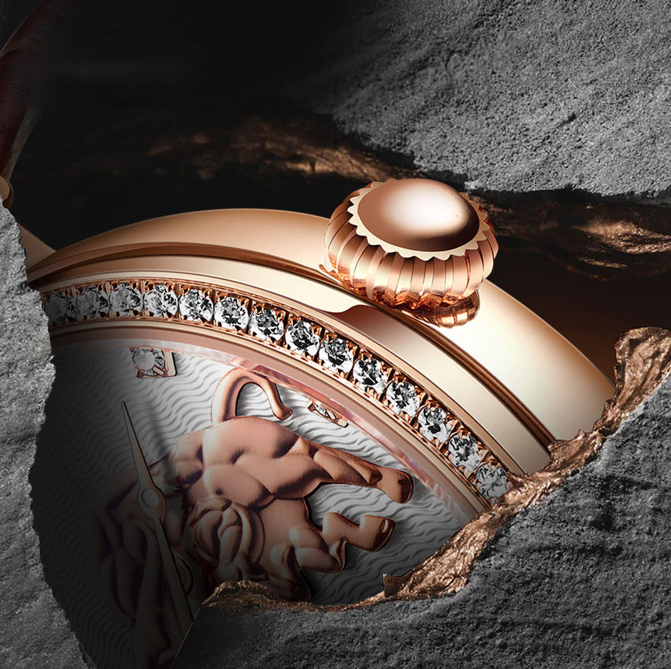 Luxury Diamond-Embedded Mechanical Watch