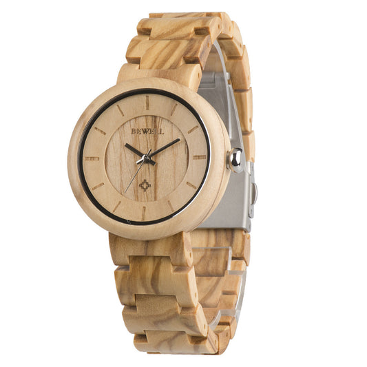 Bamboo Wood Quartz Watch for women.
