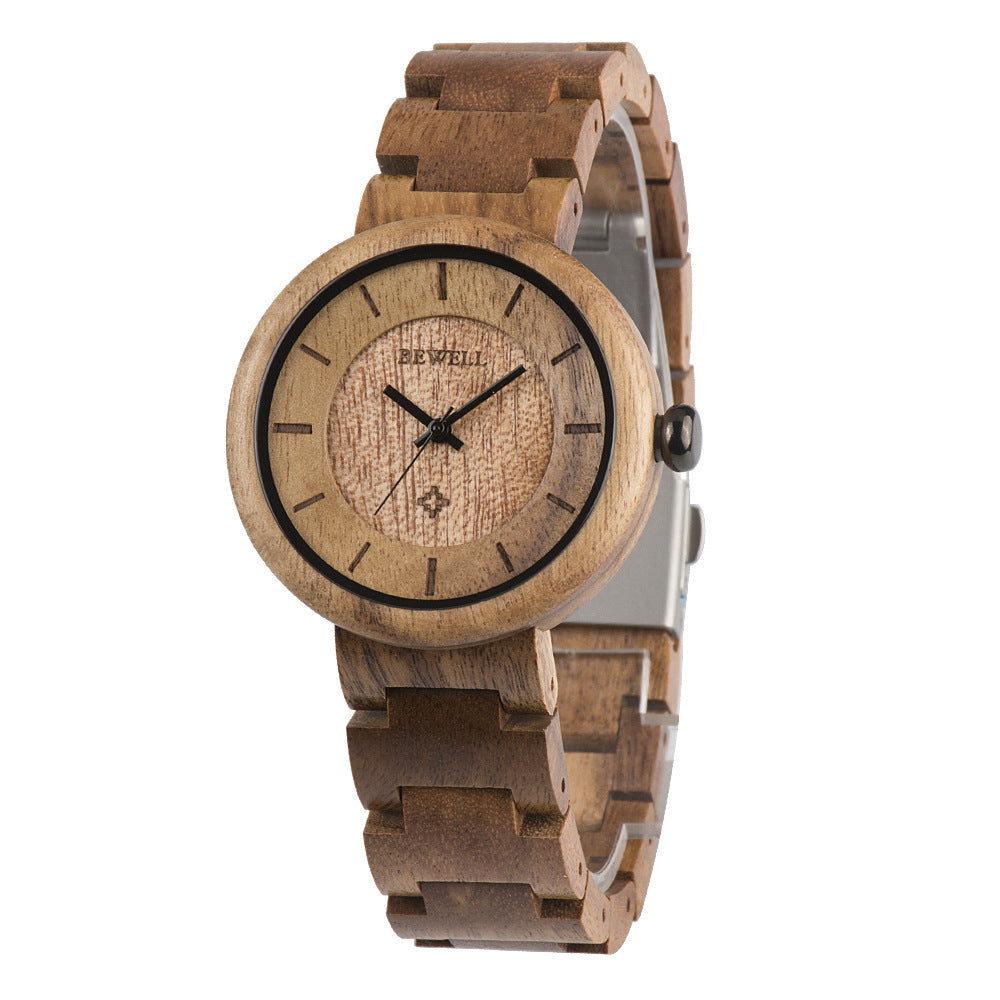 Bamboo Wood Quartz Watch for women.