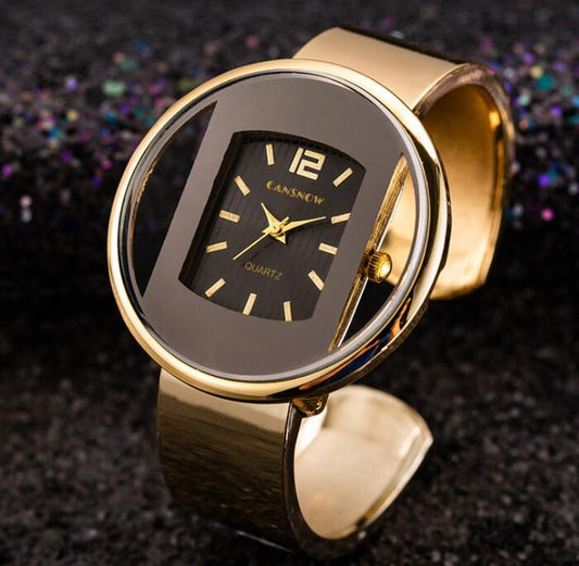 New Luxury Brand Ladies Dress Watch with a unique dial design and elegant gold finish.