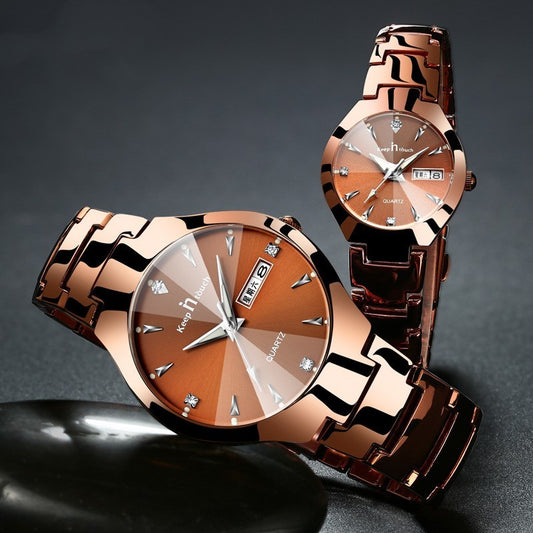 Luminous Calendar Quartz Couple Watch