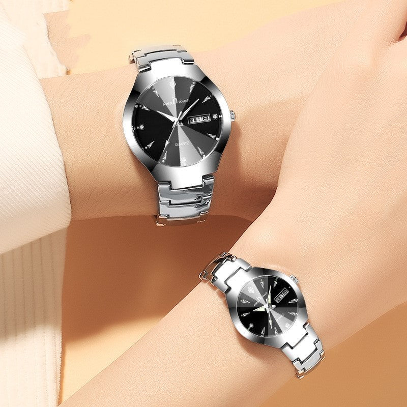Luminous Calendar Quartz Couple Watch