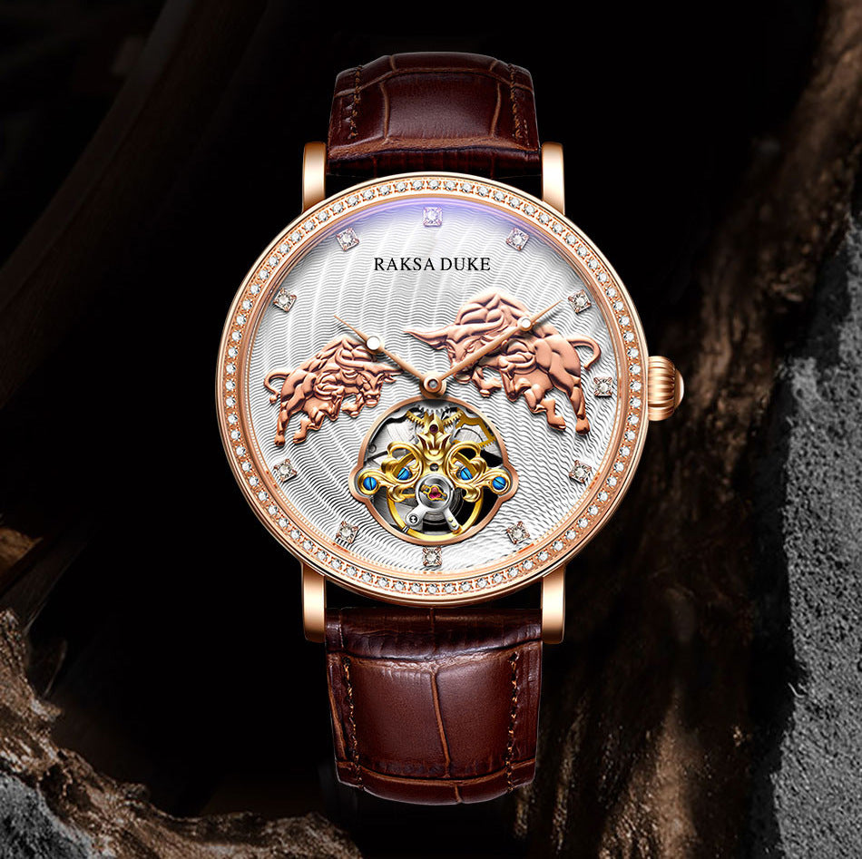 Luxury Diamond-Embedded Mechanical Watch