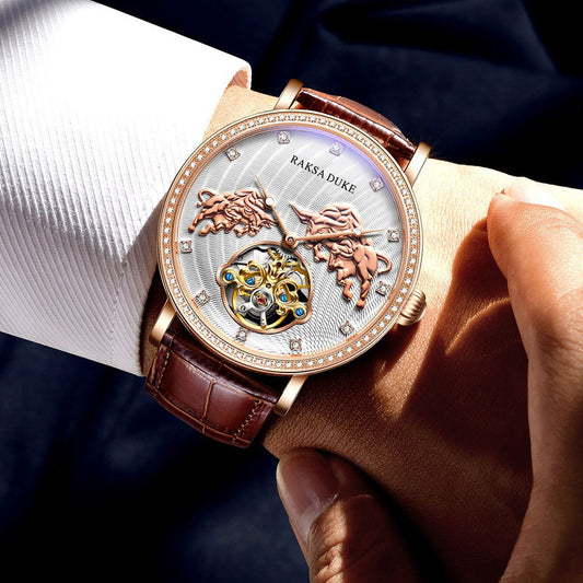 Luxury Diamond-Embedded Mechanical Watch